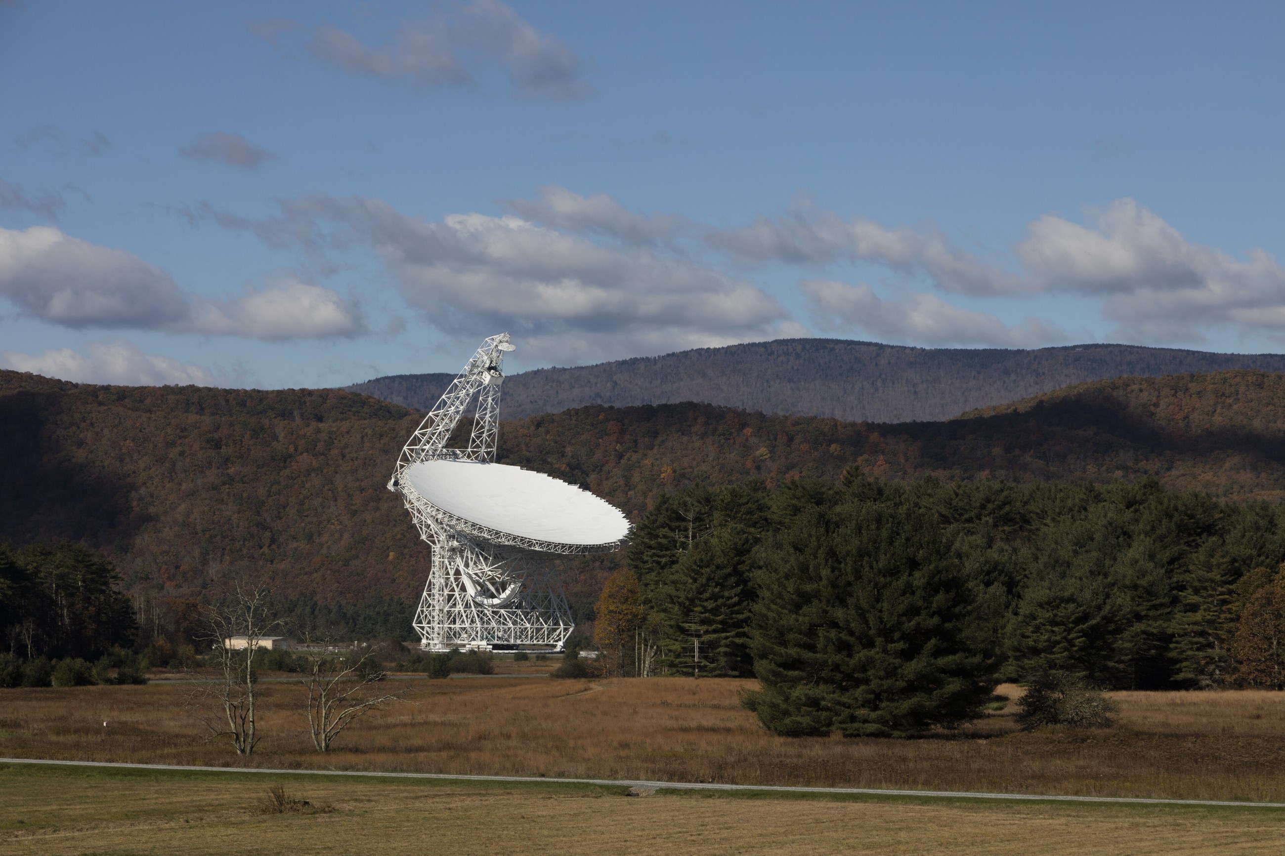 The Robert C. Byrd radio telescope at Green Bank, West Virginia, photographed on 18 October 2015.