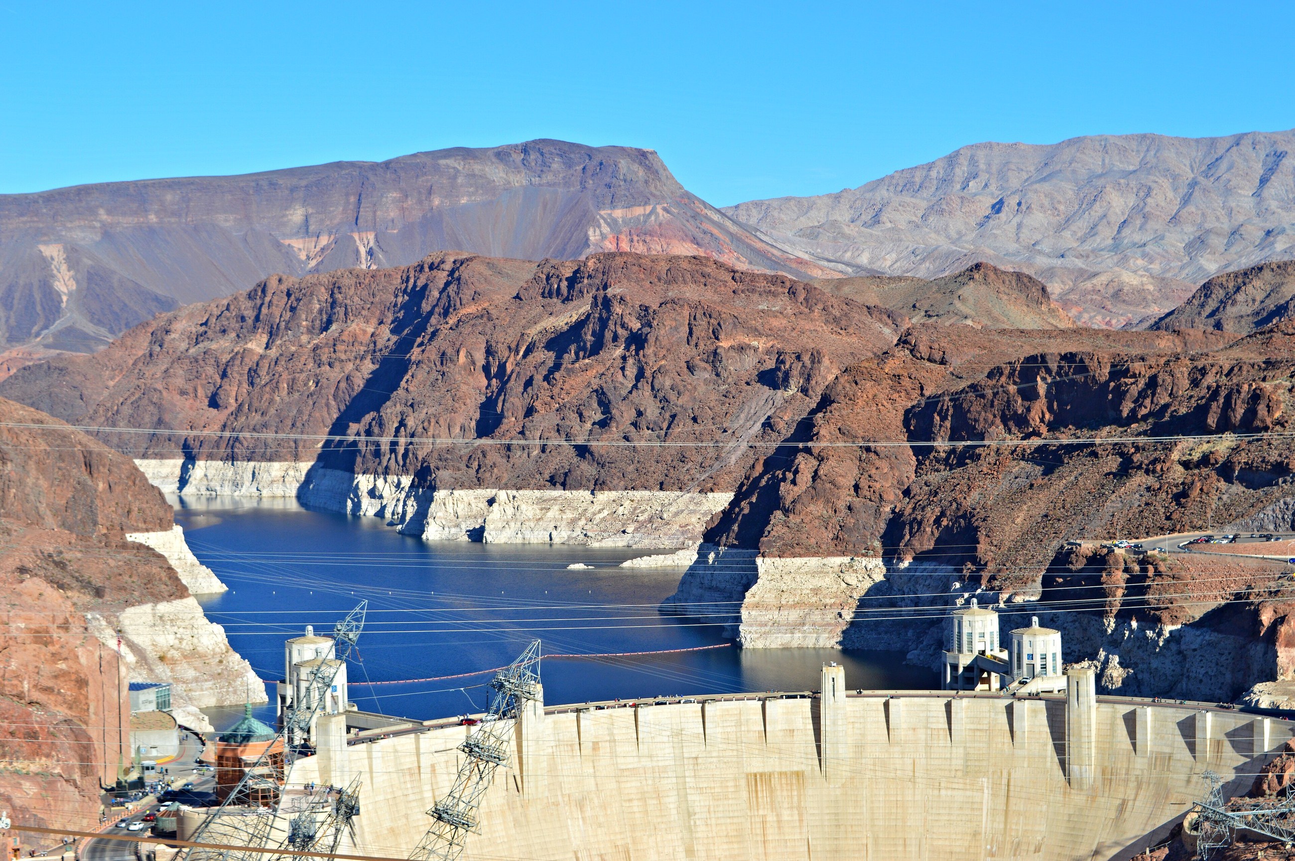 Hoover Dam and Lake Mead, photographed in 2015.